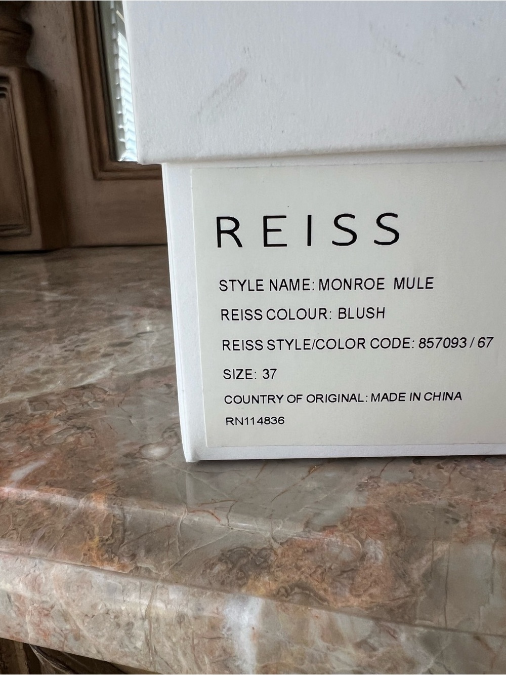 Reiss Rose Gold Satin Bow Slide Heels - Picture 9 of 9